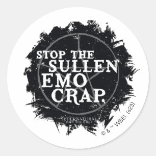 Supernatural "Emo" Quote Classic Round Sticker