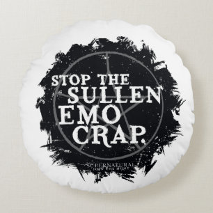 Supernatural "Emo" Quote Round Cushion