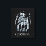Supernatural Forest Silhouette Graphic Canvas Print<br><div class="desc">Check out this Supernatural graphic featuring Castiel,  Dean and Sam Winchester standing silhouetted by the forest!</div>