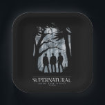 Supernatural Forest Silhouette Graphic Paper Plate<br><div class="desc">Check out this Supernatural graphic featuring Castiel,  Dean and Sam Winchester standing silhouetted by the forest!</div>