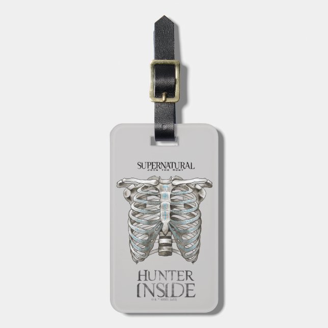Supernatural "Hunter Inside" Ribcage Graphic Luggage Tag (Front Vertical)