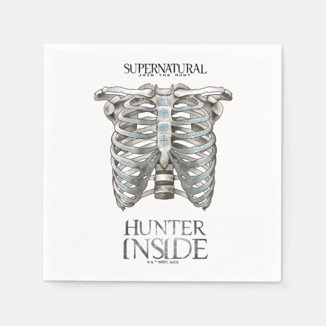 Supernatural "Hunter Inside" Ribcage Graphic Napkin (Front)