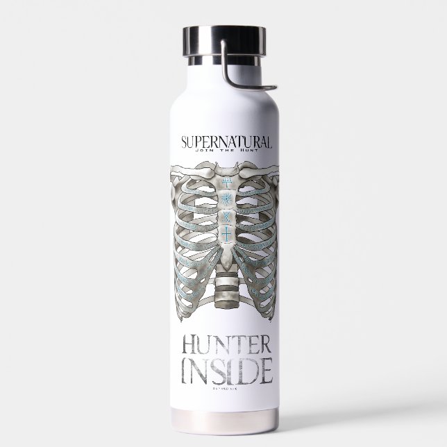 Supernatural "Hunter Inside" Ribcage Graphic Water Bottle (Left)