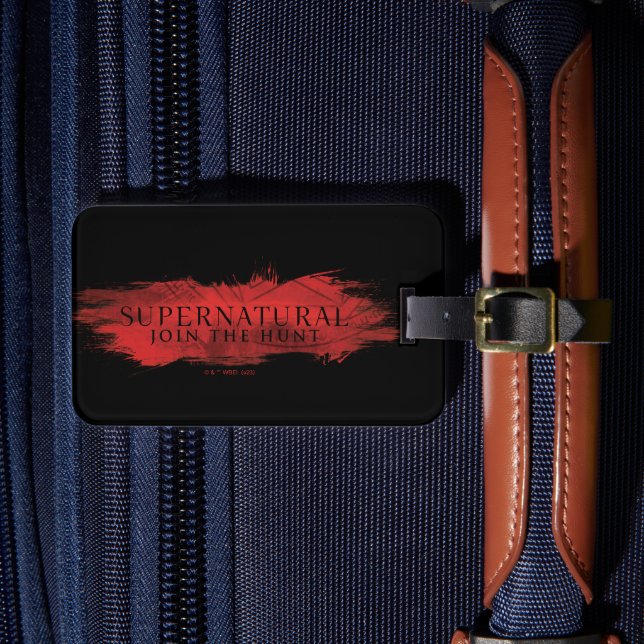 Supernatural "Join the Hunt" Red Splash Luggage Tag (Front Insitu 4)