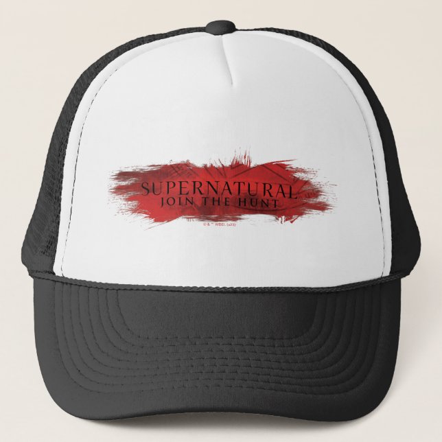 Supernatural "Join the Hunt" Red Splash Trucker Hat (Front)