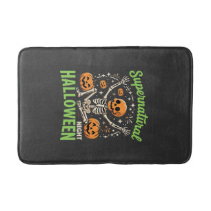 Supernatural Skeleton Halloween Vector Design_1 Bath Mat