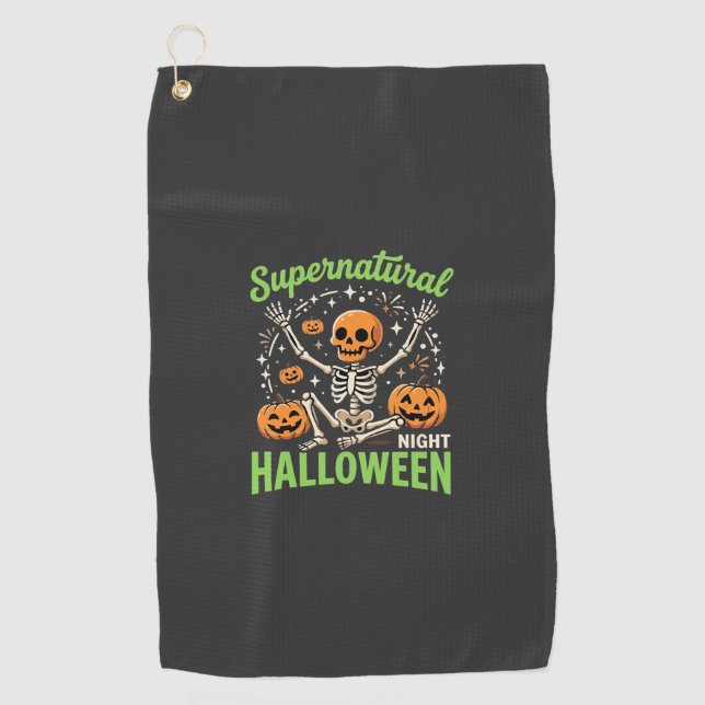 Supernatural Skeleton Halloween Vector Design_1 Golf Towel (Front)