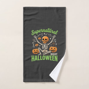Supernatural Skeleton Halloween Vector Design_1 Hand Towel