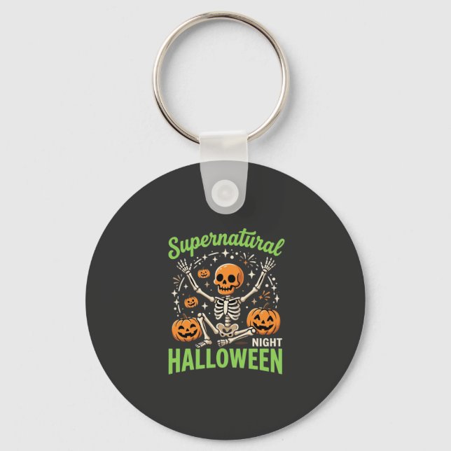 Supernatural Skeleton Halloween Vector Design_1 Key Ring (Front)