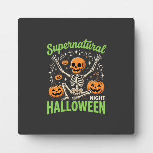 Supernatural Skeleton Halloween Vector Design_1 Plaque