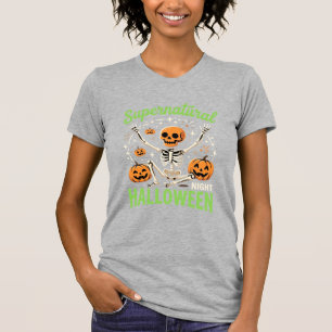 Supernatural Skeleton Halloween Vector Design_1 T-Shirt