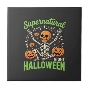 Supernatural Skeleton Halloween Vector Design_1 Tile