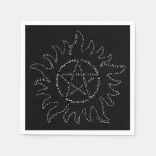 Supernatural Typography Pentagram Napkin