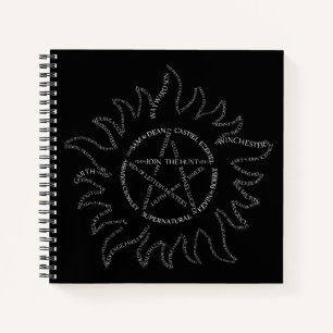 Supernatural Typography Pentagram Notebook