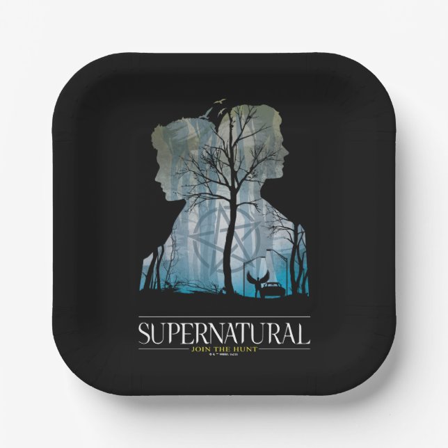 Supernatural Winchester Bros Forest Graphic Paper Plate (Front)