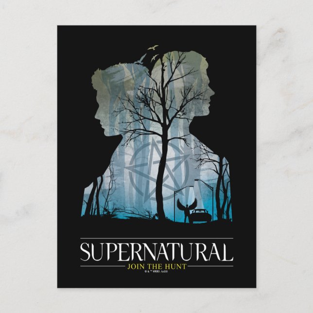Supernatural Winchester Bros Forest Graphic Postcard (Front)