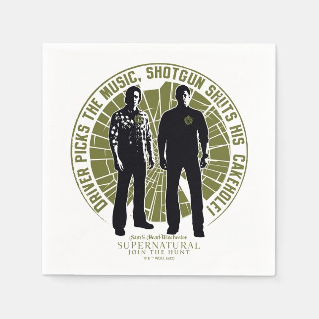 Supernatural Winchester Brothers "Shotgun" Napkin (Front)