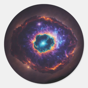 Supernova Explosion in Star-Filled Night Sky Classic Round Sticker