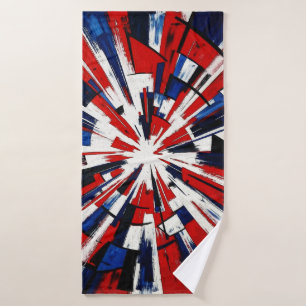 Supernova Pop – Abstract Geometric Explosion Bath Towel Set