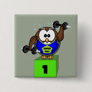 SuperOwl 15 Cm Square Badge