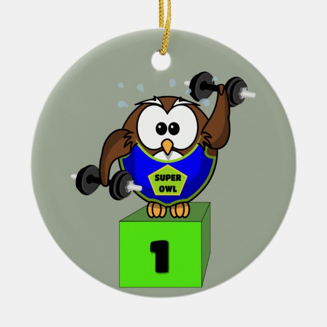 SuperOwl Ceramic Tree Decoration (Front)