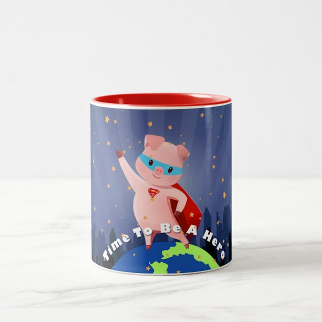 SuperPig Two-Tone Coffee Mug (Center)