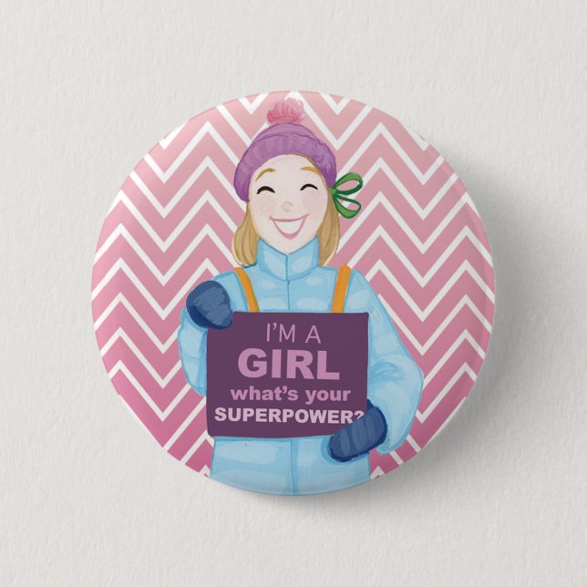 Superpower 6 Cm Round Badge (Front)