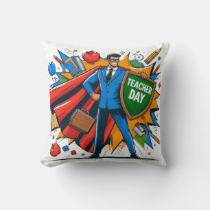 Superpower Teacher Fun Teacher Day Classroom Decor Cushion