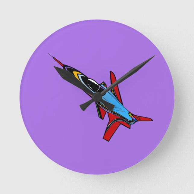 Supersonic Airforce Jet-Fighter Design for Pilots Round Clock (Front)