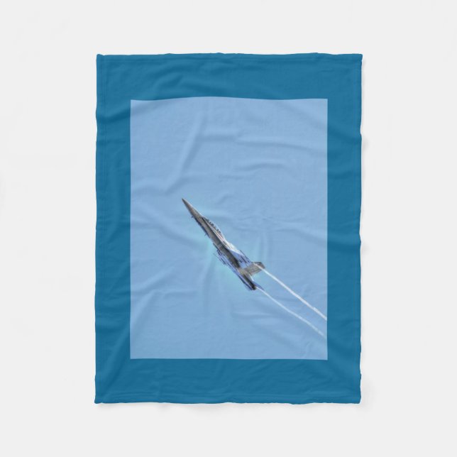 Supersonic Airforce Jet-Fighter Designer Gift Fleece Blanket (Front)