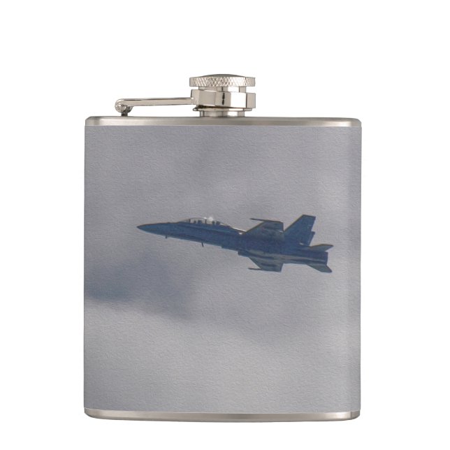 Supersonic Airforce Jet-Fighter Designer Gift Hip Flask (Front)