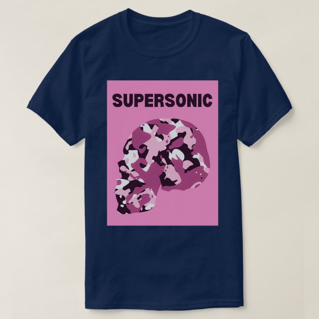 SUPERSONIC camouflage Skull pink T-Shirt (Design Front)