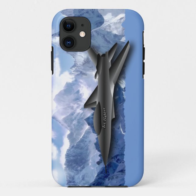 Supersonic Jet-Fighter & Mountains Design for Kids Case-Mate iPhone Case (Back)