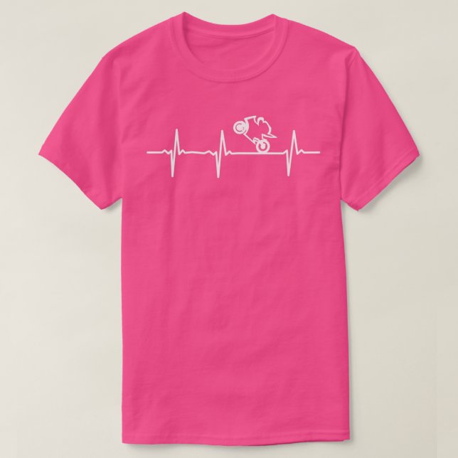 Supersportsman Heartbeat Motorcycle Wheelie T-Shirt (Design Front)