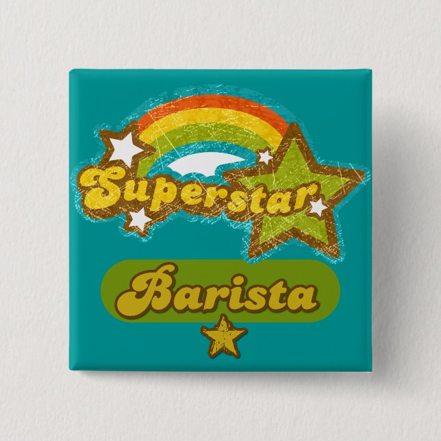 Superstar Barista 15 Cm Square Badge (Front)