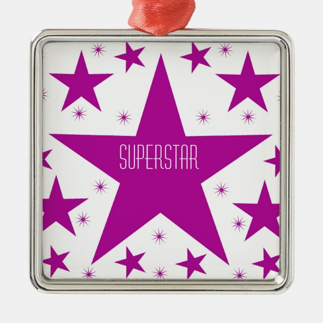 Superstar Collection Premium Square Ornament (Front)