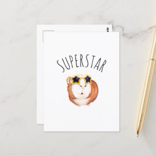SUPERSTAR Happy Guinea Pig Postcard