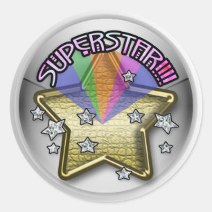 superstar kid classic round sticker