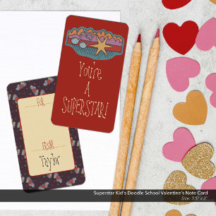 Superstar Kid's Doodle School Valentine's Card
