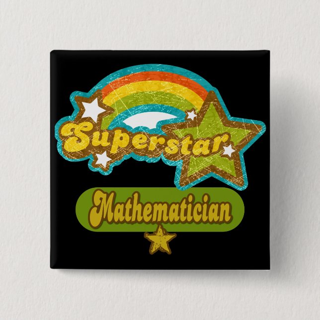 Superstar Mathematician 15 Cm Square Badge (Front)