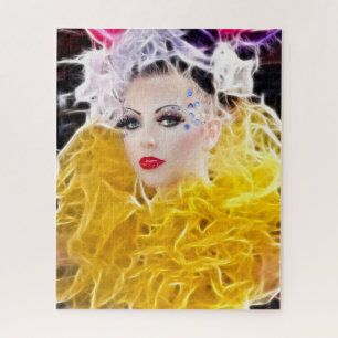 Superstar Model in Yellow Gown Jigsaw Puzzle