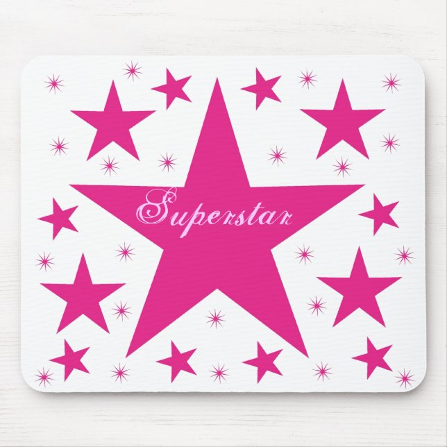 Superstar Mousepad, Pink Mouse Mat (Front)