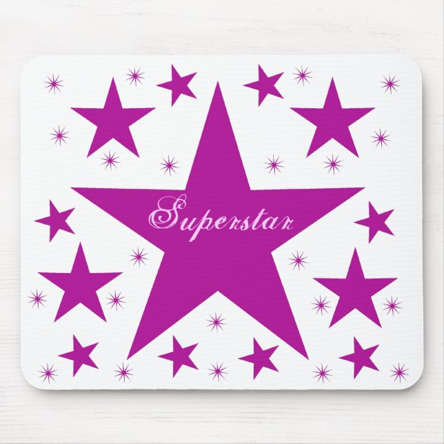 Superstar Mousepad, Purple Mouse Mat (Front)