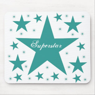 Superstar Mousepad, Teal Mouse Mat