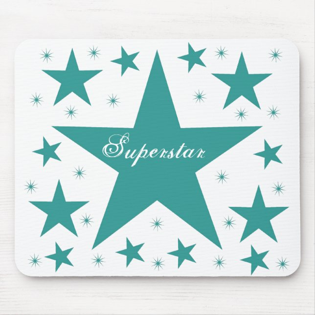 Superstar Mousepad, Teal Mouse Mat (Front)