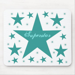 Superstar Mousepad, Teal Mouse Mat