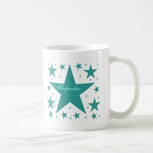 Superstar Mug, Teal Coffee Mug