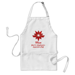 Superstar Mum and your name appreciation red apron