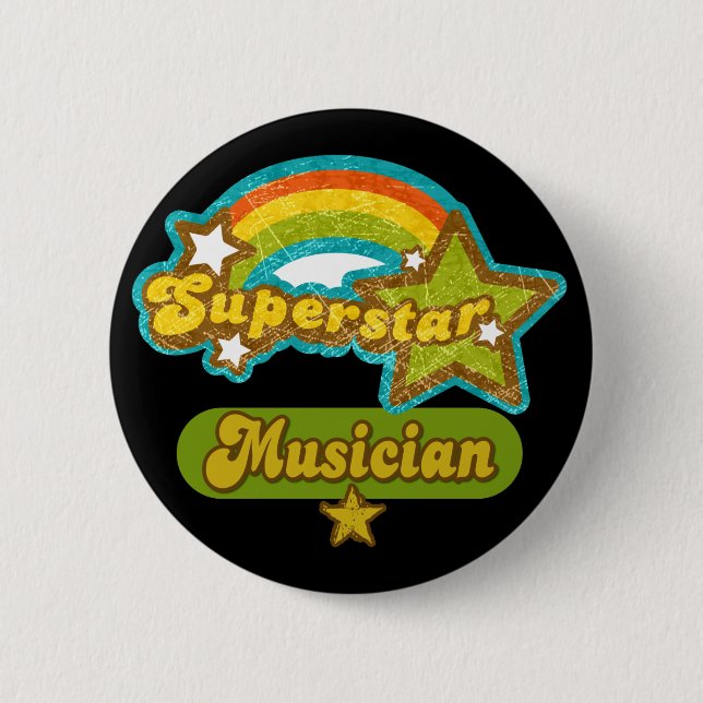 Superstar Musician 6 Cm Round Badge (Front)