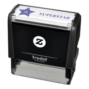 SUPERSTAR Puffy Purple Star Self-inking Stamp